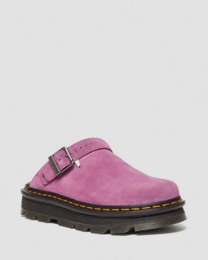 Dr Martens Zebzag Suede Slingback Platform Women Mules Purple | USA-35296