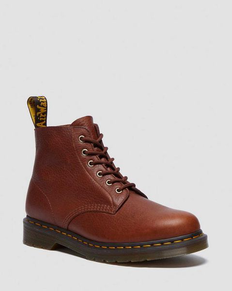 Dr Martens 101 Ambassador Leather Men Ankle Boots Brown | USA-63421