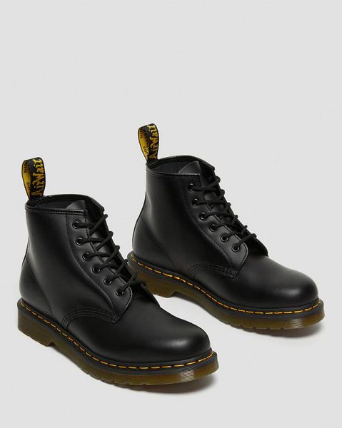 Dr Martens 101 Stitch Smooth Leather Men Ankle Boots Black | USA-684352