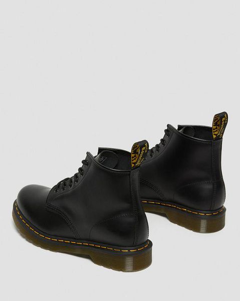 Dr Martens 101 Stitch Smooth Leather Men Ankle Boots Black | USA-684352