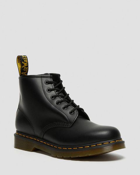 Dr Martens 101 Stitch Smooth Leather Men Ankle Boots Black | USA-684352