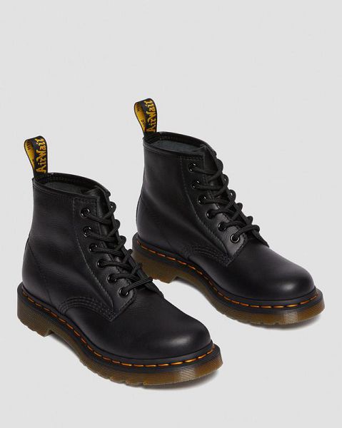 Dr Martens 101 Virginia Leather Women Ankle Boots Black | USA-251486