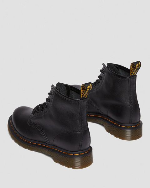 Dr Martens 101 Virginia Leather Women Ankle Boots Black | USA-251486