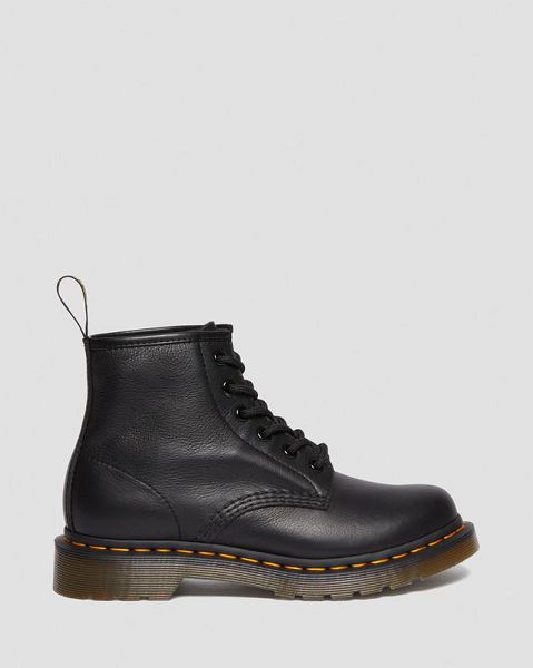 Dr Martens 101 Virginia Leather Women Ankle Boots Black | USA-251486