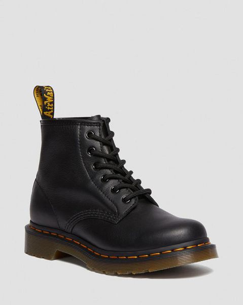 Dr Martens 101 Virginia Leather Women Ankle Boots Black | USA-251486