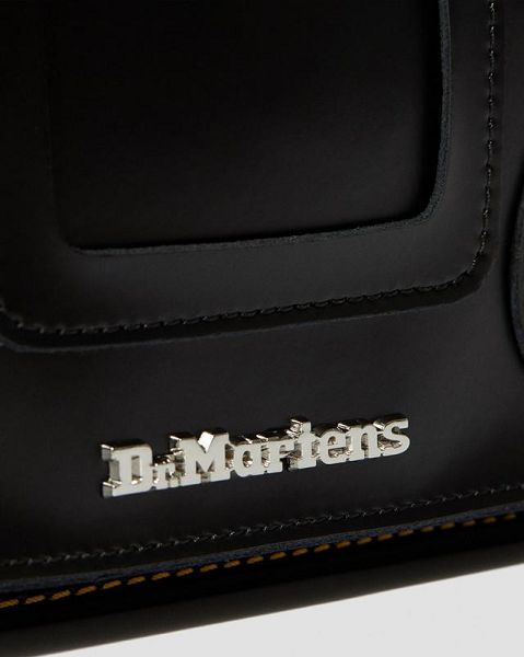 Dr Martens 11 inch Leather Accessories Messenger Bags Black | USA-392571