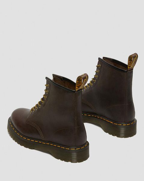 Dr Martens 1460 Bex Crazy Horse Leather Women Lace Up Boots Dark Brown | USA-126305