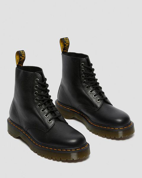 Dr Martens 1460 Bex Pisa Leather Men Lace Up Boots Black | USA-781234