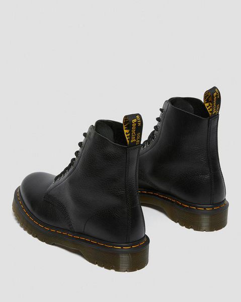 Dr Martens 1460 Bex Pisa Leather Men Lace Up Boots Black | USA-781234