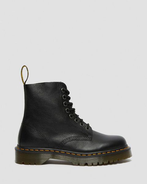 Dr Martens 1460 Bex Pisa Leather Men Lace Up Boots Black | USA-781234