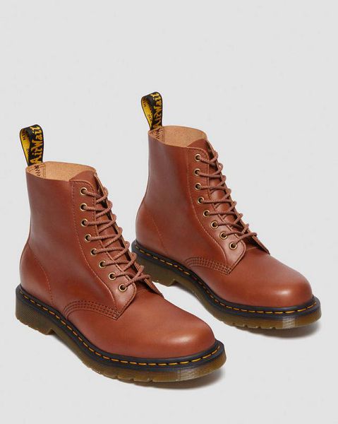 Dr Martens 1460 Carrara Leather Men Lace Up Boots Brown | USA-786512