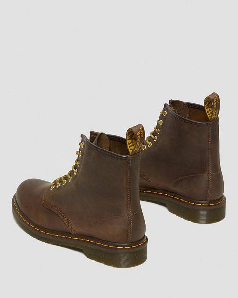 Dr Martens 1460 Crazy Horse Leather Men Lace Up Boots Brown | USA-431560