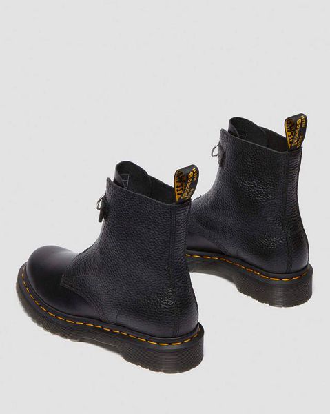 Dr Martens 1460 Front Zip Leather Men Lace Up Boots Black | USA-862591