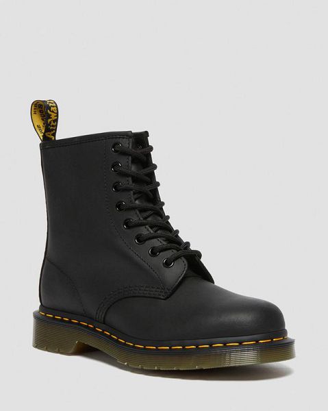 Dr Martens 1460 Greasy Leather Women Lace Up Boots Black | USA-619578