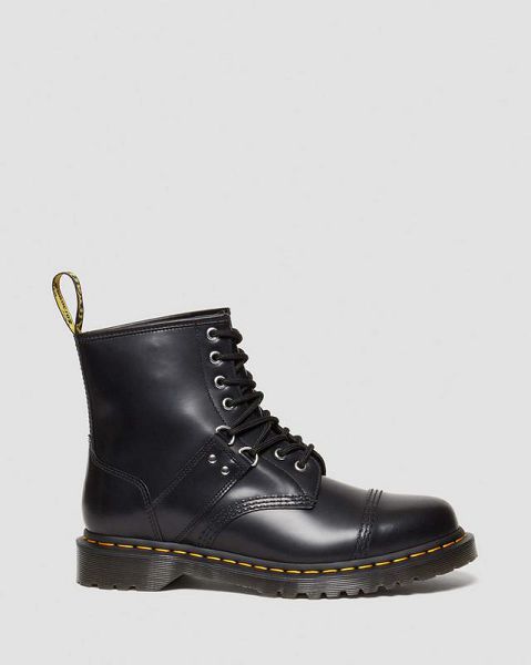 Dr Martens 1460 Hardware Polished Smooth Leather Men Lace Up Boots Black | USA-74251