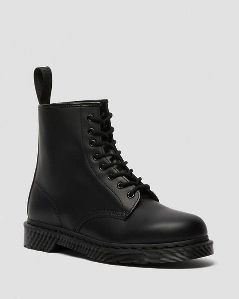 Dr Martens 1460 Mono Smooth Leather Men Lace Up Boots Black | USA-963815