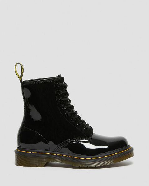 Dr Martens 1460 Patent Leather Women Lace Up Boots Black | USA-904271