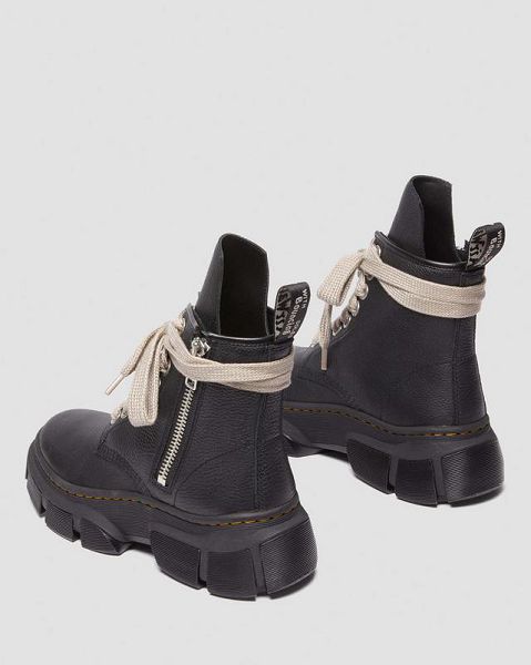 Dr Martens 1460 Rick Owens DMXL Leather Women Lace Up Boots Black | USA-46192