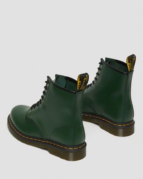 Dr Martens 1460 Smooth Leather Men Lace Up Boots Green | USA-784516