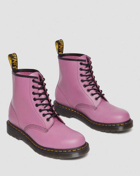 Dr Martens 1460 Smooth Leather Men Lace Up Boots Purple | USA-106459