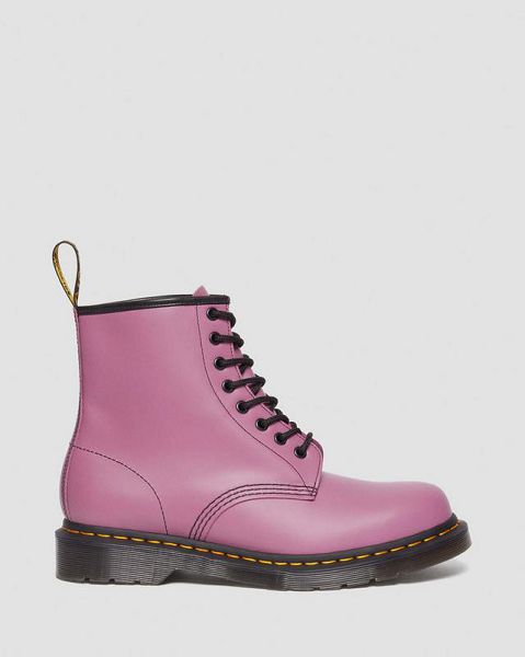 Dr Martens 1460 Smooth Leather Men Lace Up Boots Purple | USA-106459