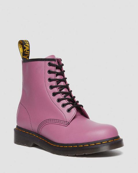 Dr Martens 1460 Smooth Leather Men Lace Up Boots Purple | USA-106459