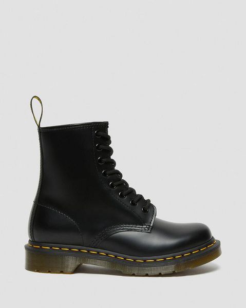 Dr Martens 1460 Smooth Leather Women Lace Up Boots Black | USA-458697