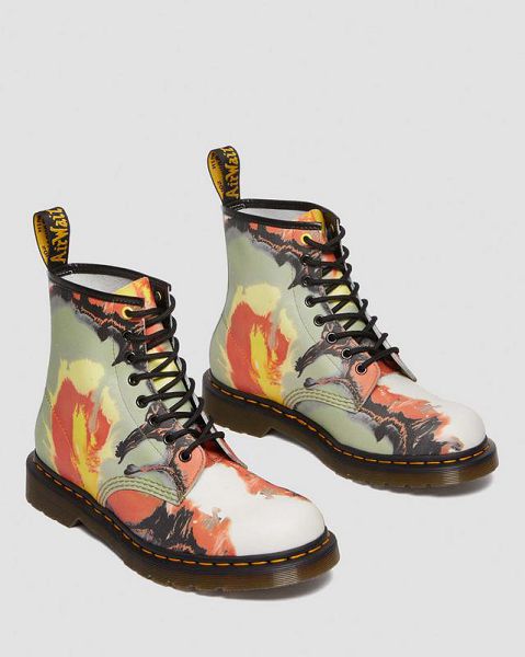 Dr Martens 1460 Tate 'Volcanic Flare' Leather Women Lace Up Boots Multicolor | USA-342678