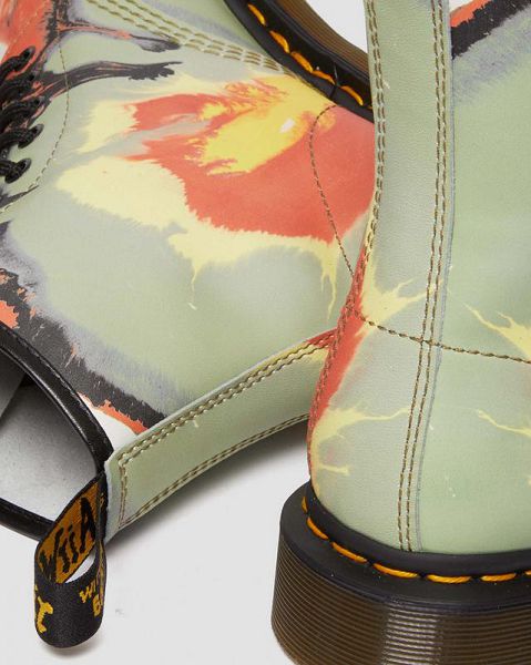 Dr Martens 1460 Tate 'Volcanic Flare' Leather Women Lace Up Boots Multicolor | USA-342678