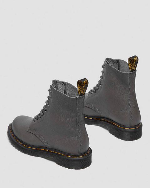 Dr Martens 1460 Virginia Women Leather Boots Grey | USA-195402