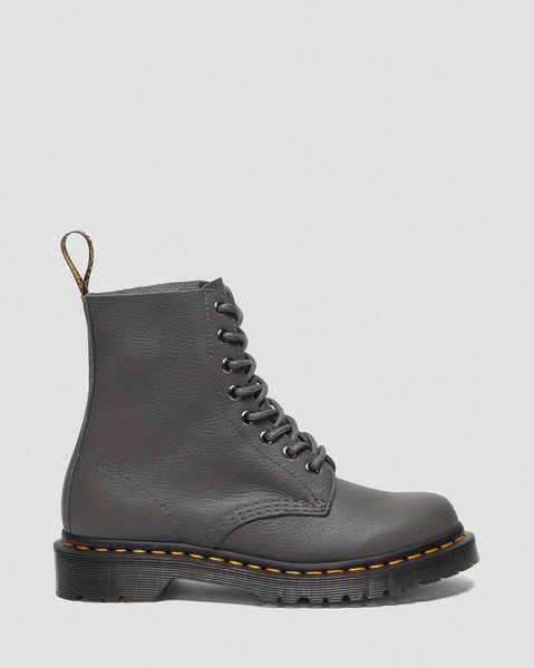 Dr Martens 1460 Virginia Women Leather Boots Grey | USA-195402