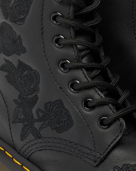 Dr Martens 1460 Vonda Mono Floral Women Boots Black | USA-138960