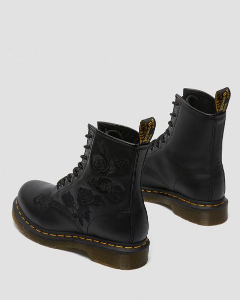 Dr Martens 1460 Vonda Mono Floral Women Boots Black | USA-138960