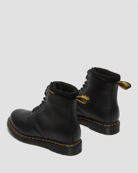 Dr Martens 1460 Warmwair Leather Men Lace Up Boots Black | USA-921053