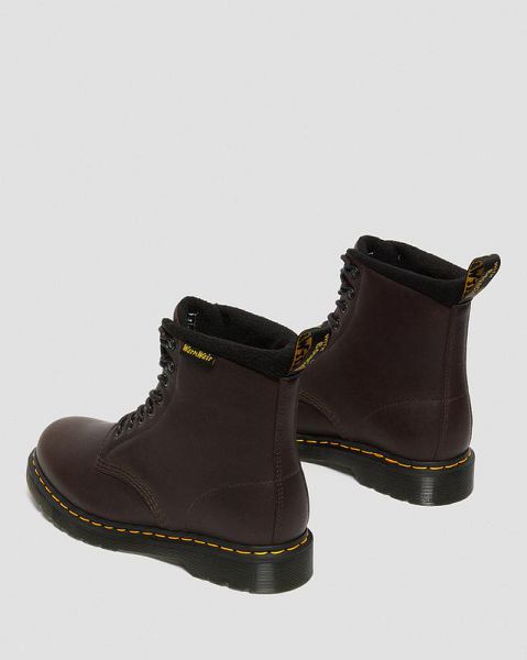 Dr Martens 1460 Warmwair Leather Men Lace Up Boots Dark Brown | USA-869507