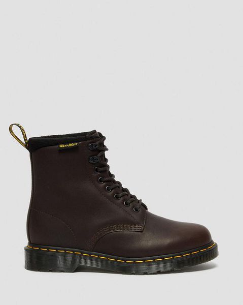 Dr Martens 1460 Warmwair Leather Men Lace Up Boots Dark Brown | USA-869507