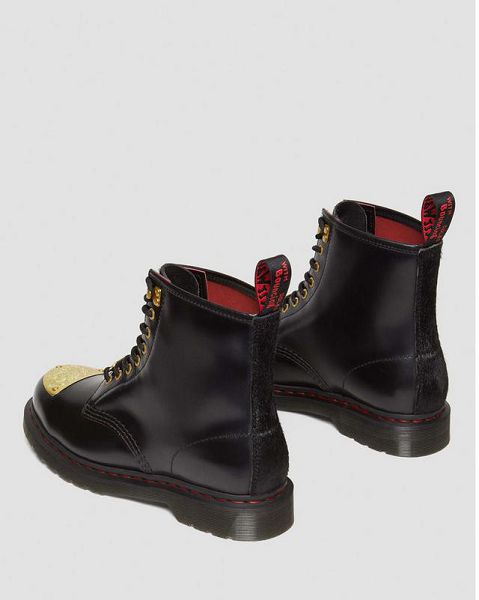 Dr Martens 1460 Year of the Dragon Leather Women Lace Up Boots Black / Red | USA-435671