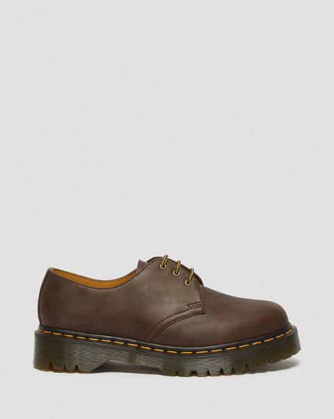 Dr Martens 1461 Bex Crazy Horse Leather Men Oxford Shoes Dark Brown | USA-173280