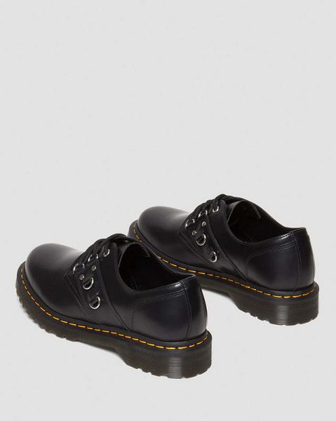 Dr Martens 1461 Hardware Polished Smooth Leather Men Oxford Shoes Black | USA-641907