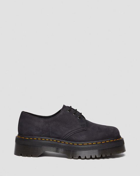 Dr Martens 1461 II Tumbled Nubuck Leather Platform Women Casual Shoes Grey | USA-39687