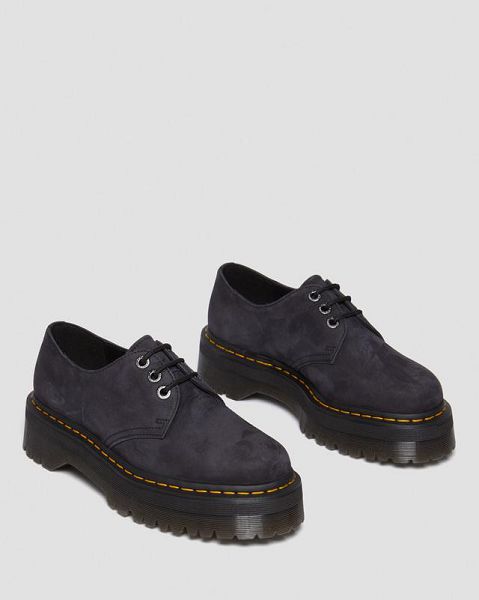 Dr Martens 1461 II Tumbled Nubuck Leather Platform Men Casual Shoes Grey | USA-712534