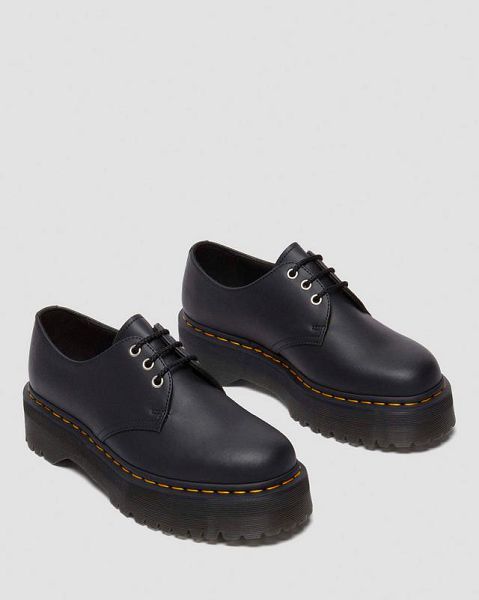 Dr Martens 1461 Platform Genix Nappa Reclaimed Leather Men Oxford Shoes Black | USA-625170