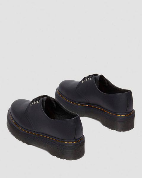 Dr Martens 1461 Platform Genix Nappa Reclaimed Leather Men Oxford Shoes Black | USA-625170