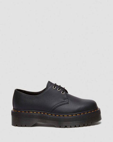 Dr Martens 1461 Platform Genix Nappa Reclaimed Leather Men Oxford Shoes Black | USA-625170