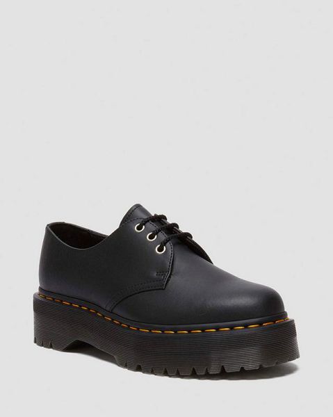 Dr Martens 1461 Platform Genix Nappa Reclaimed Leather Men Oxford Shoes Black | USA-625170