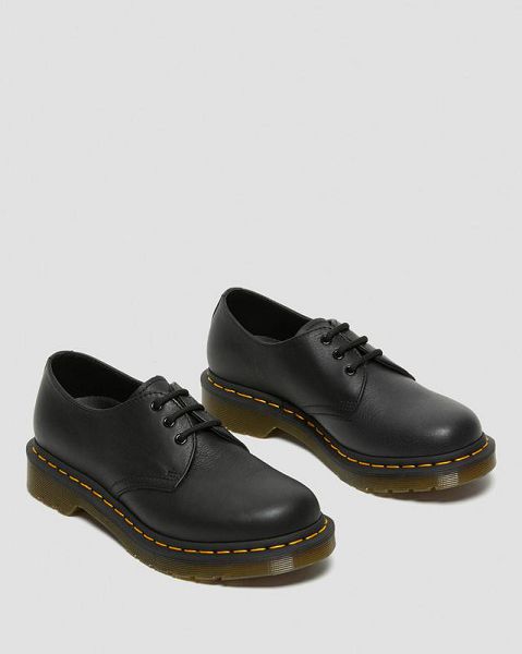 Dr Martens 1461 Virginia Leather Women Oxford Shoes Black | USA-954871