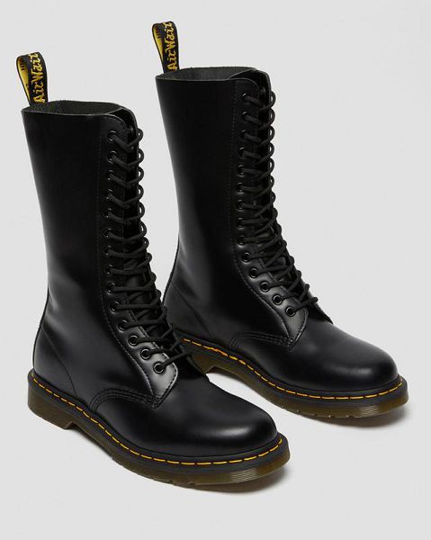 Dr Martens 1914 Smooth Leather Men Tall Boots Black | USA-826341