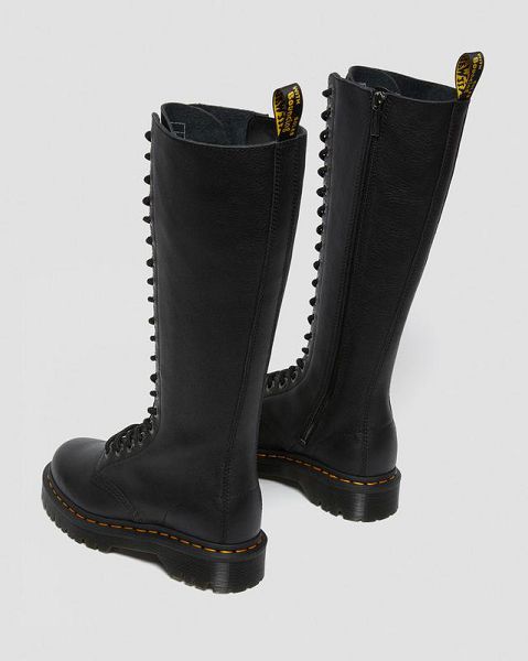 Dr Martens 1B60 Bex Pisa Leather Women Knee-high Boots Black | USA-684390