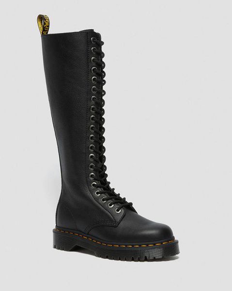 Dr Martens 1B60 Bex Pisa Leather Women Knee-high Boots Black | USA-684390