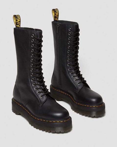 Dr Martens 1B99 Pisa Leather Mid Calf Women Lace Up Boots Black | USA-476159